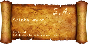 Spinka Andor névjegykártya