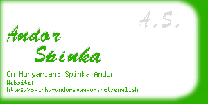 andor spinka business card